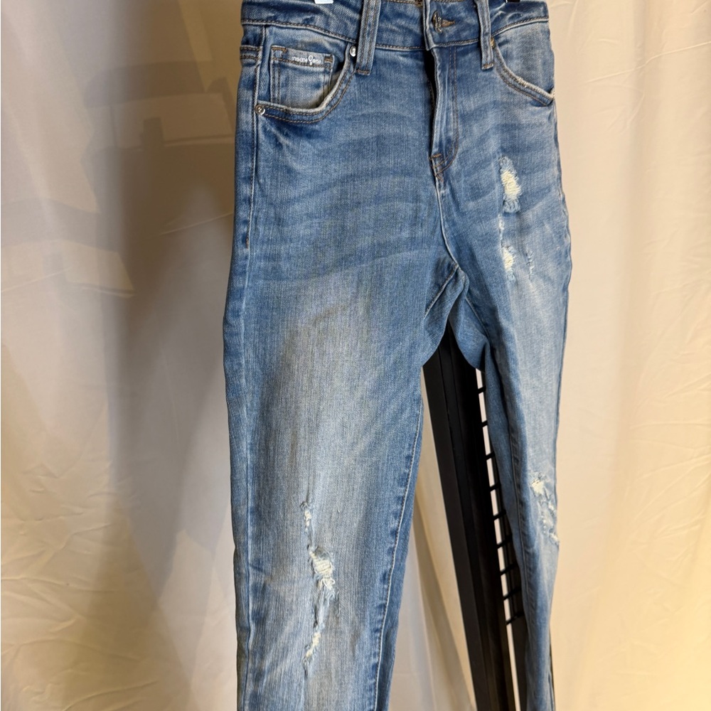 Insane Gene Women's Distressed‎ Blue Skinny Jeans - Picture 2 of 5